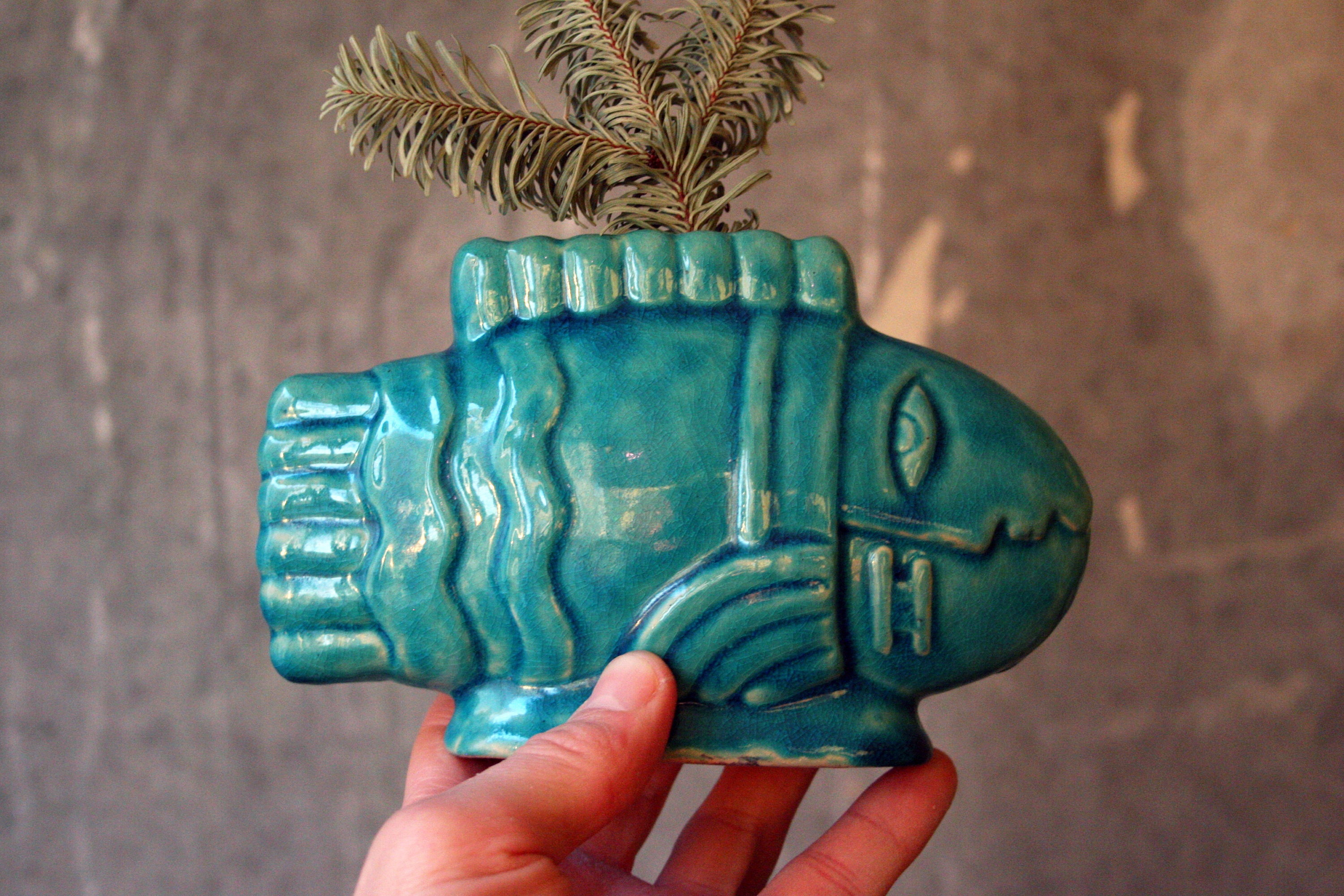 Ceramic fish vase Handmade flower vase Fishing gifts Etsy