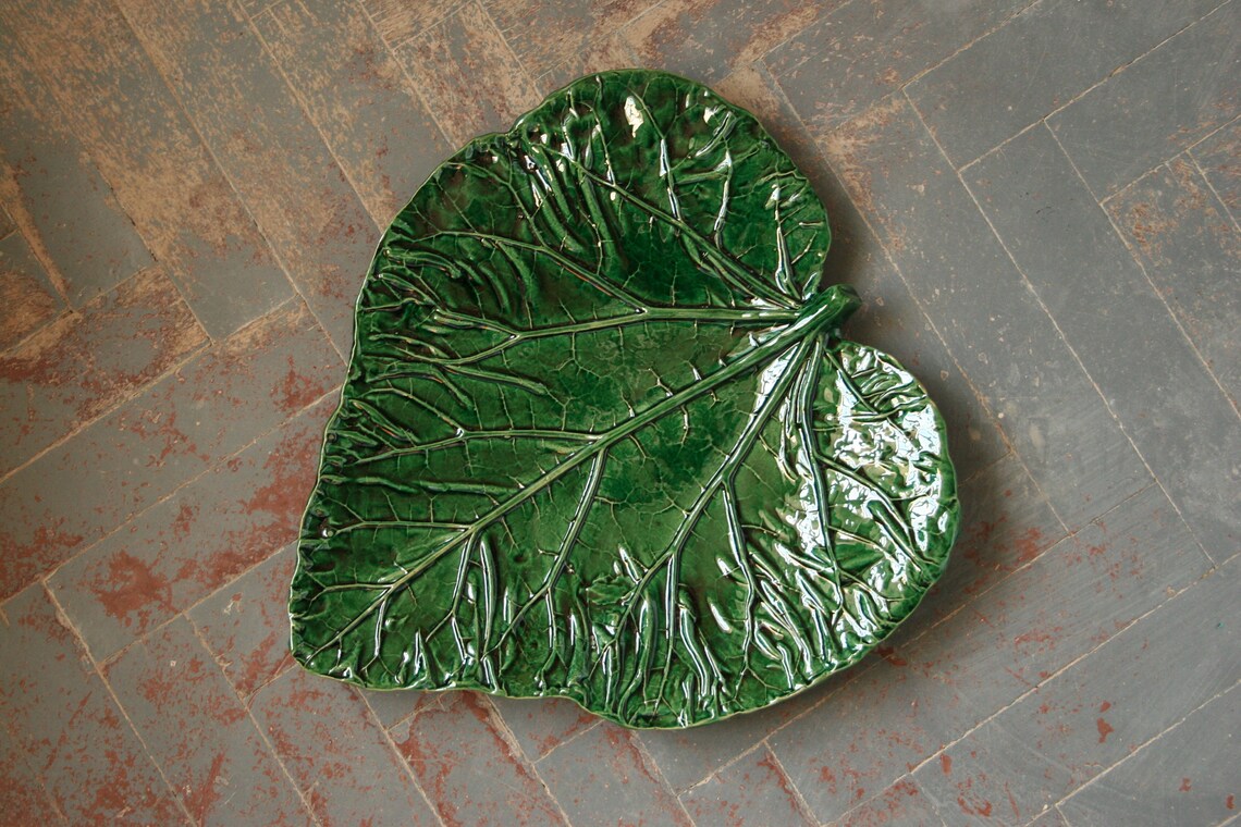 Ceramic Leaf Platter Leaf Plate Large Handmade Serving Tray Etsy