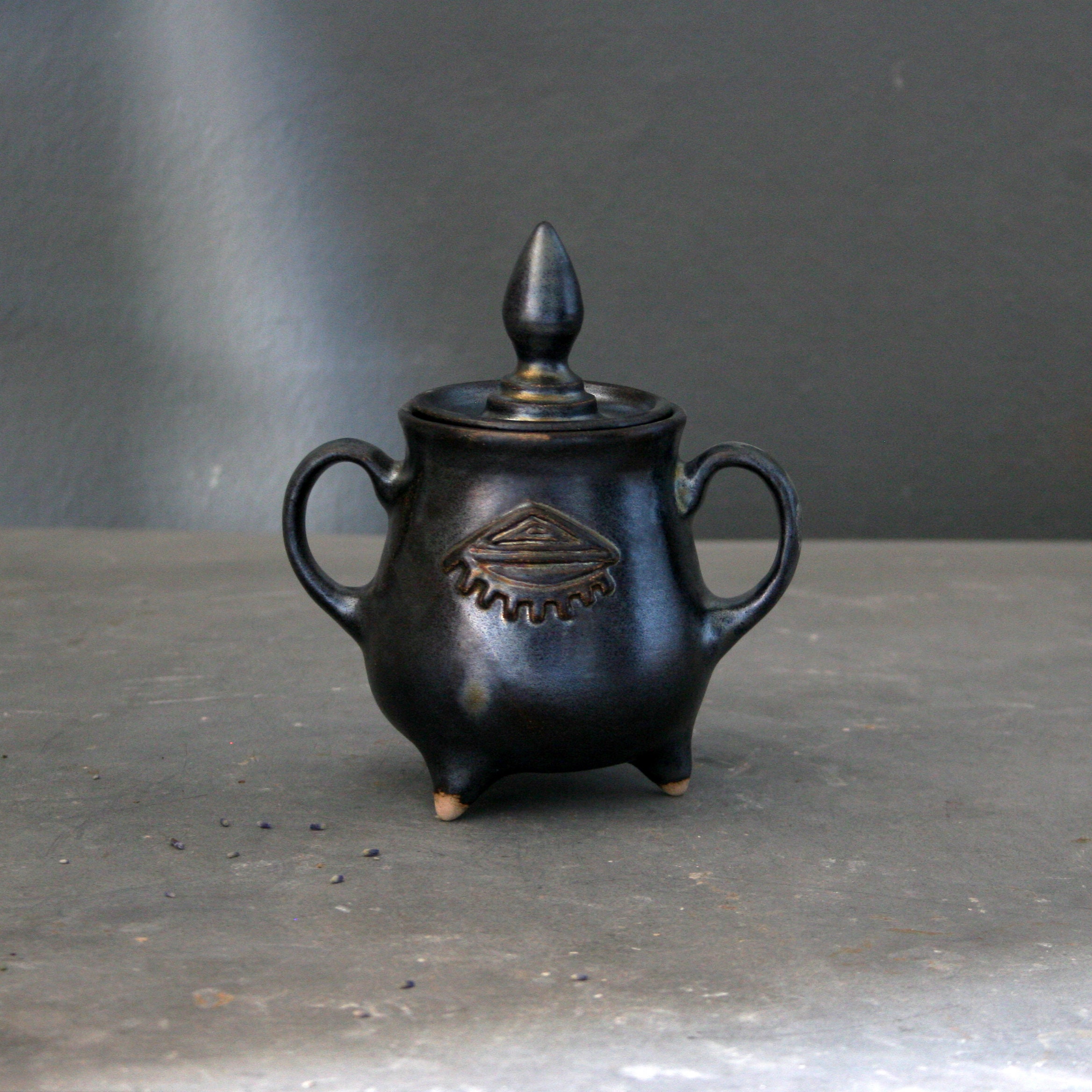 Ceramic witch cauldron Mug two handles Cauldron mug with lid | Etsy