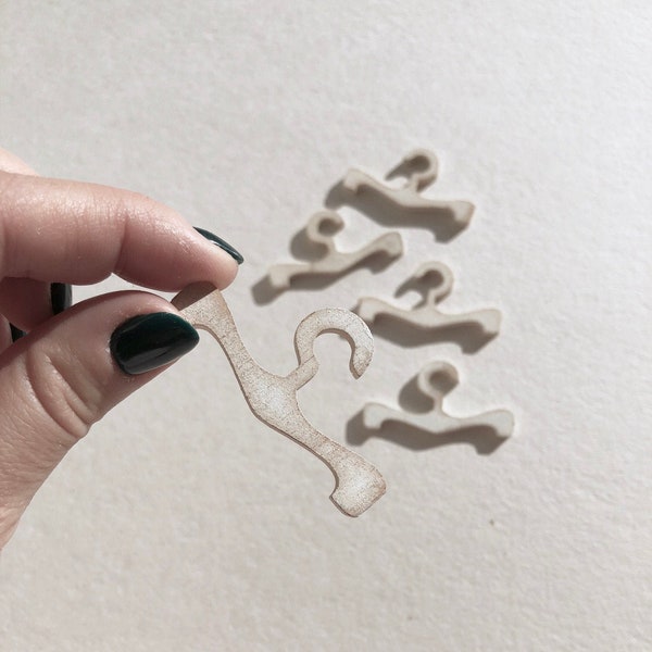 Miniature doll hangers set of 5. 1/6 scale