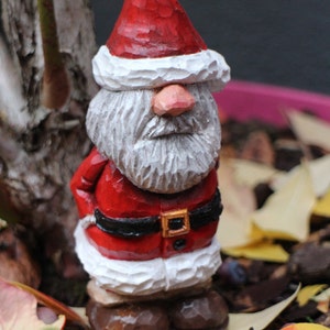 Woodcarving - Christmasornament - wooden santa - carving - santa carving - christams decoration - hand carved
