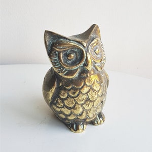 Gufo di ottone//gufo dorato//ottone//gufo//gufo//gufo///laiton//bello collezione//decorazione ottone//piccolo gufo//