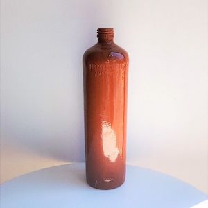 Könnte beinhalten: Eine braune Glasflasche mit einem Etikett, auf dem "DeWitt's Liver & Kidney Pills, Amsterdam" steht.