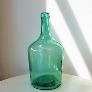Demijohn vintage green or turquoise / / little Demi / / green bottle / / bottle vase / / old jar / / glass bottle / / vase