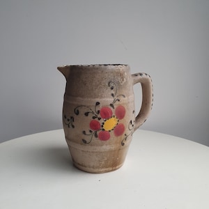Ceramic pitcher//vintage pitcher//vintage carafe//earthenware jug//pitcher//vintage jug//flower pitcher//pot//vase//stoneware