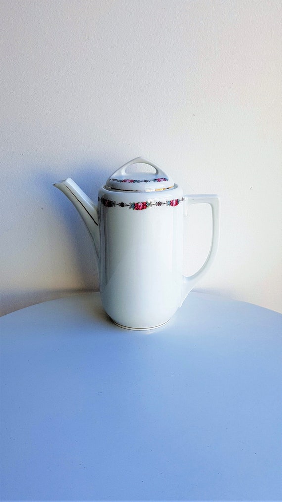 Cafetera de porcelana blanca//cafetera vintage//pourer de | Etsy México