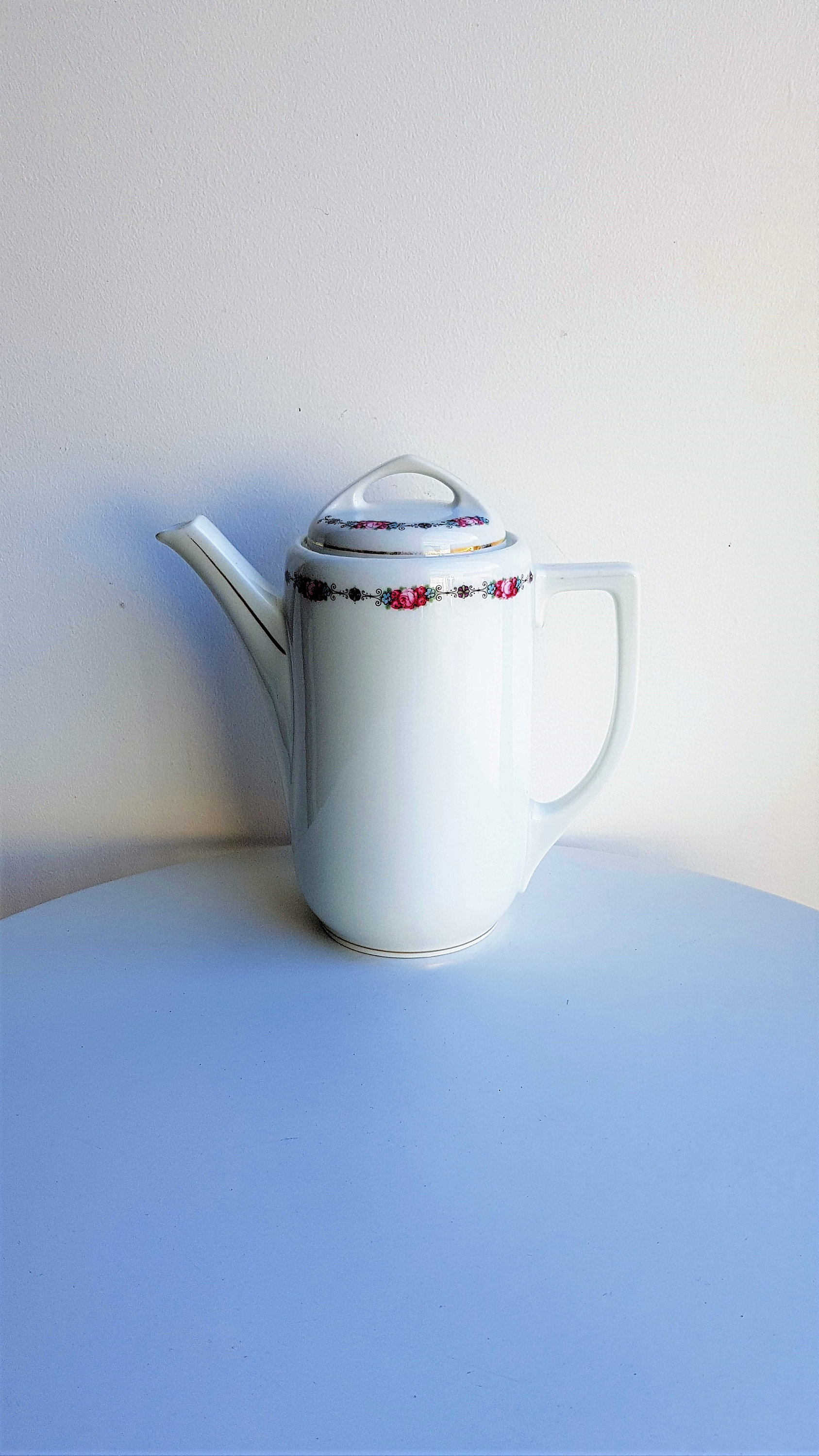 Cafetière en Porcelaine Blanche//Cafetière Vintage//Verseuse Céramique Tchéque//Cafetière Shabby Chi