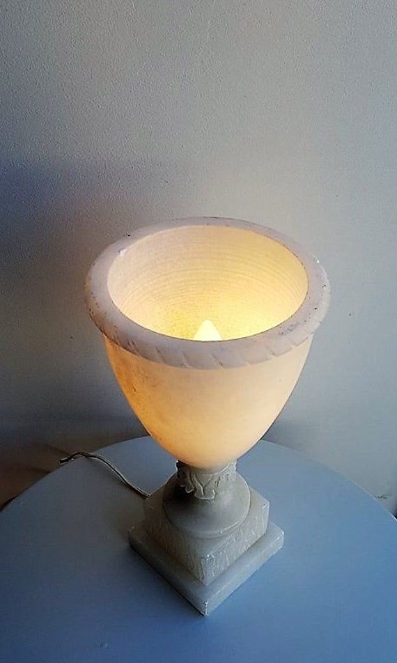 Lampe en Marbre//Lampe Marbre Blanc//Marbre Blanc//Luminaire Marbre//Marbre Blanc//Lampe Vintage Bla