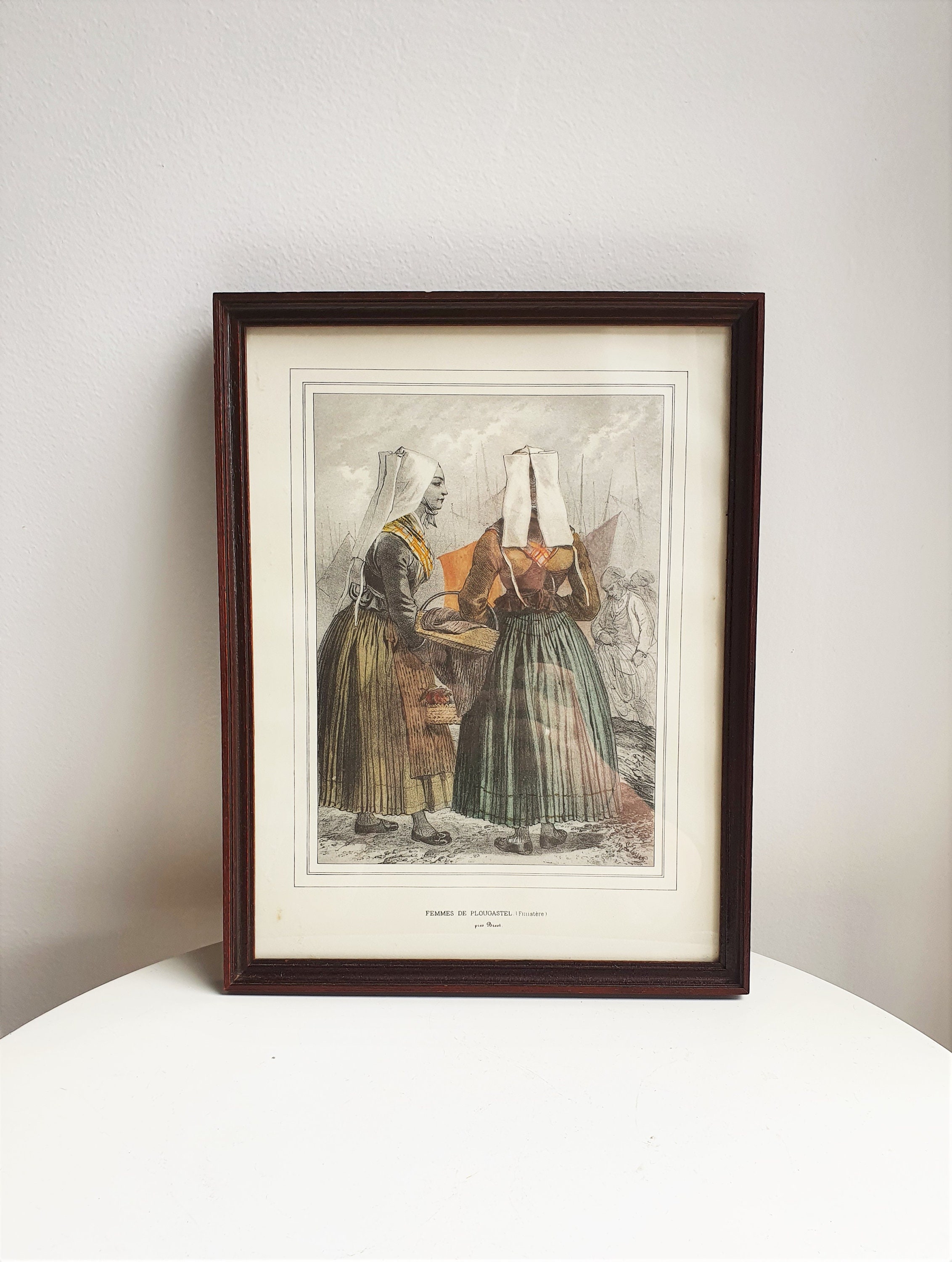 Cadre Bretagne//Cadre Bretonnes//Cadre Femmes Costumes//Cadre Plougastel//Reproduction//Décoration M