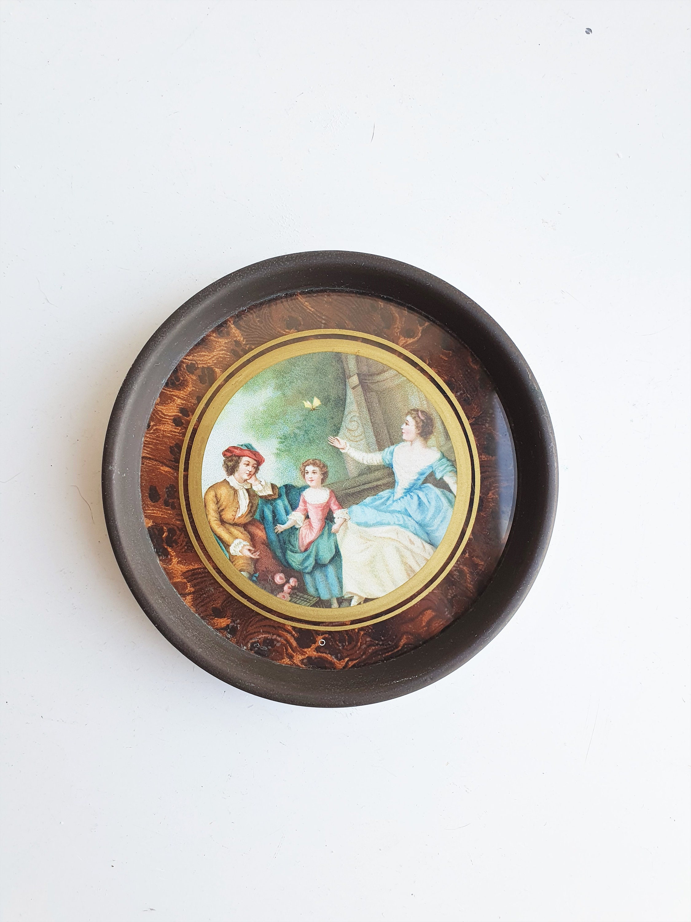 Petit Cadre//Copie Peinture//Cadre Rond//Copie Ancienne//Cadre Miniature//Cadre Métal//Cadre Romanti