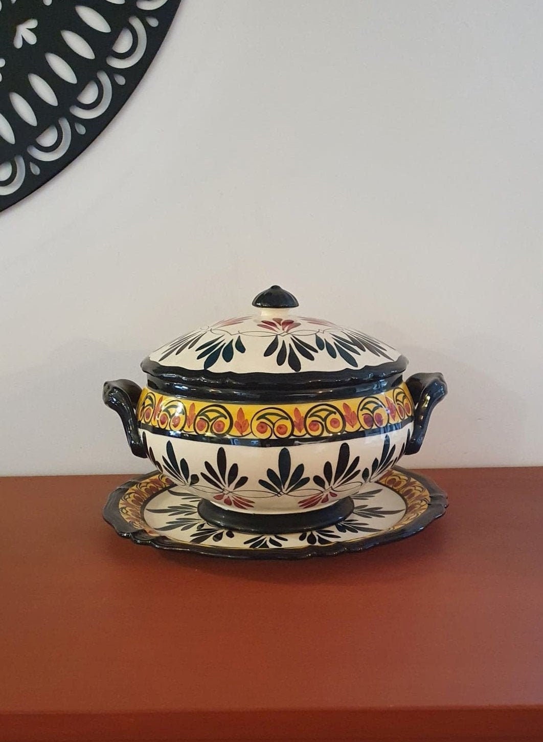 Soupière//Soupière Légumes//Soupière Ancienne//Soupe//Potage//Céramique Bretonne//Soupière Faience//