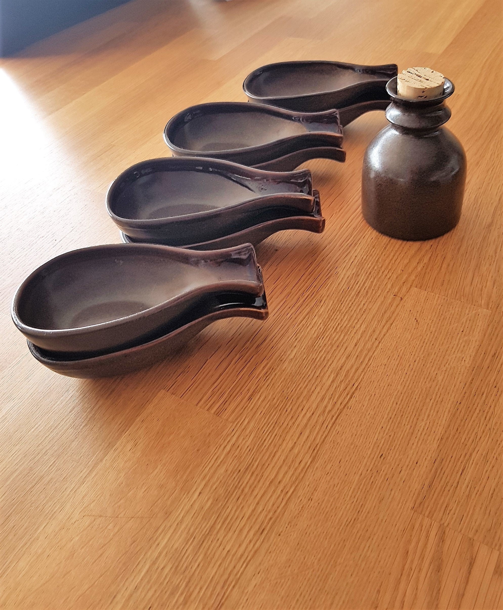 Service à Avocats en Grès//Service Apréitif//Coupelles//Service Ancien//Coupelles et Pot de Sauce//S