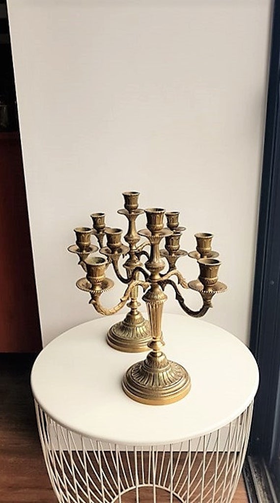 Antique Candlesticks Bronze Candlesticks Brass Etsy