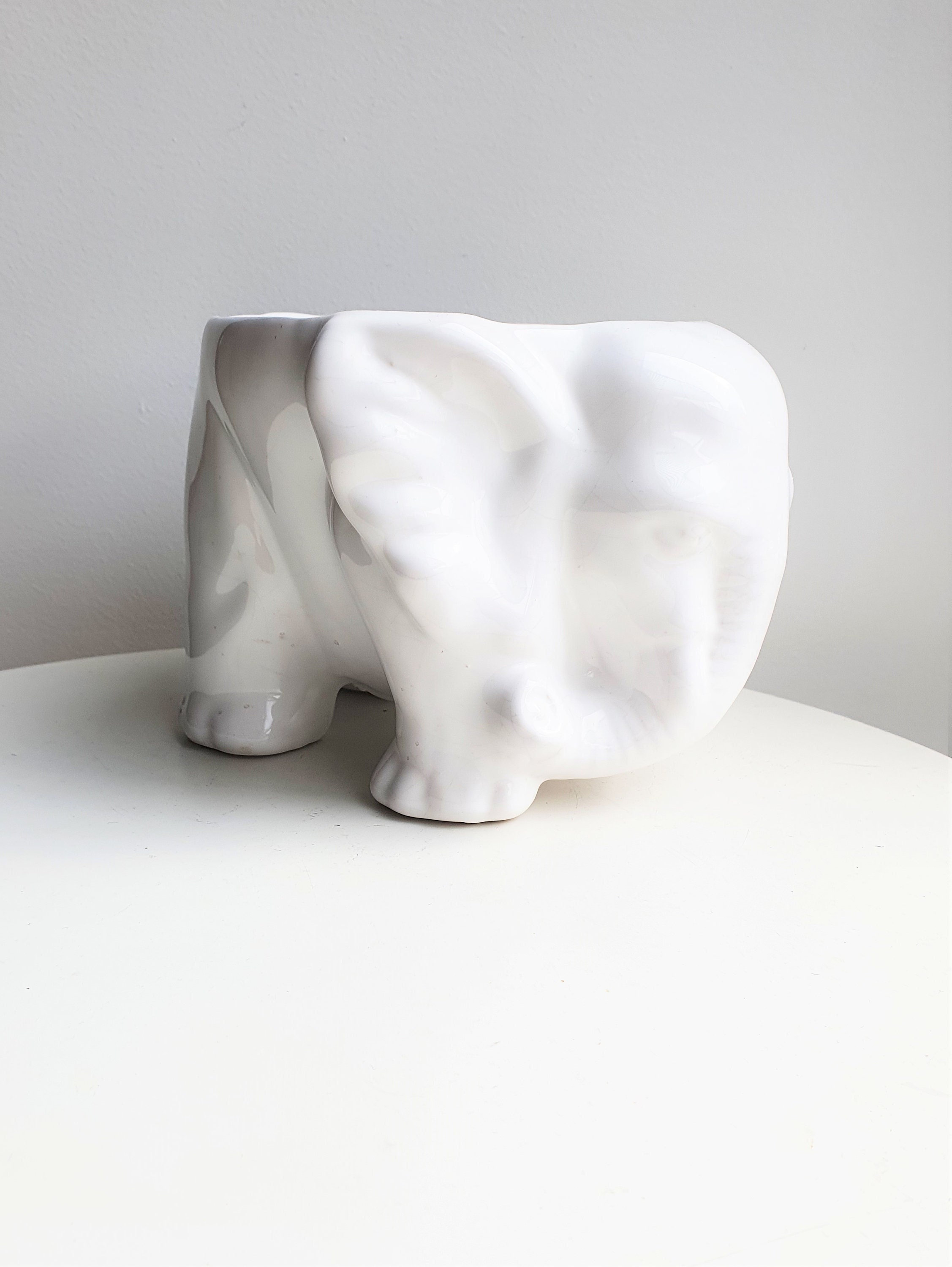 Cache Pot Céramique//Cache Éléphant//Céramique Éléphant//Cache Vintage//Pot//Pot Plante//Pot Fleurs/