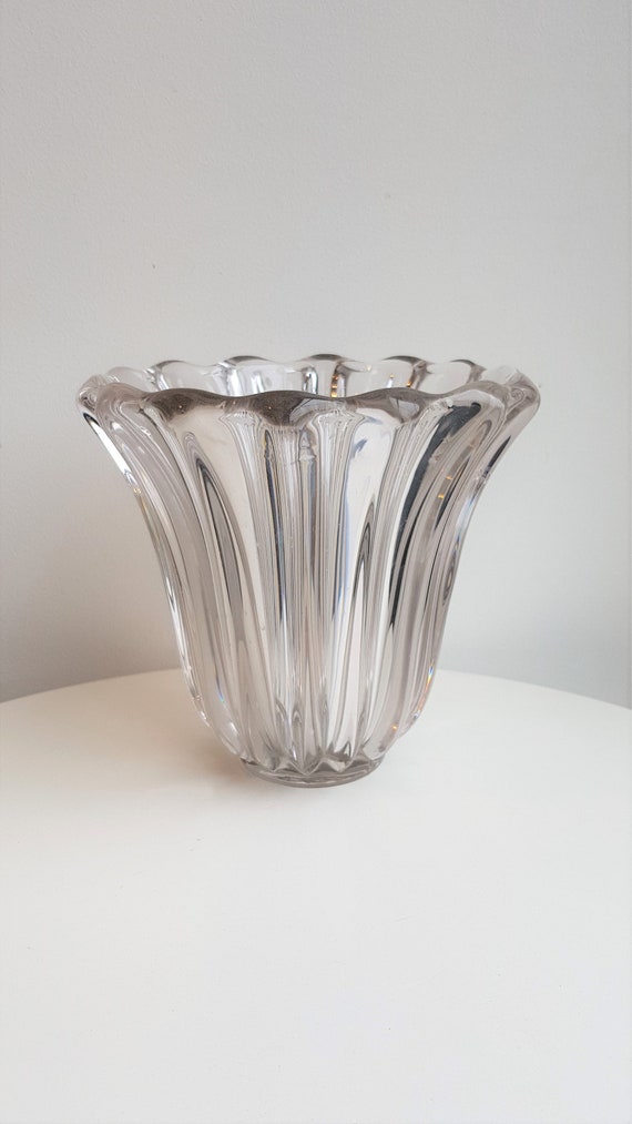Vintage glass vase glass Tulip shape vase large clear vase vintage vase round glass vase glass decoration glass jar il 570xN p1sf