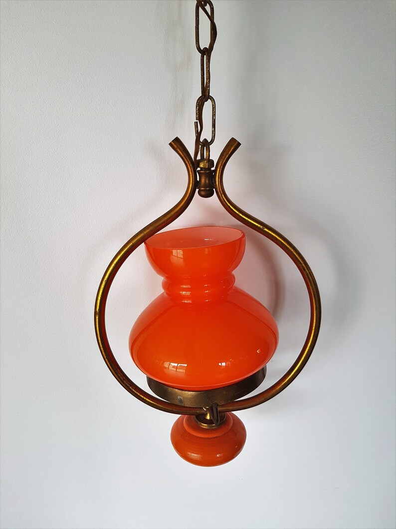 Aussetzung Kronleuchter Vintage Orange Glas Vintage Aussetzung Aussetzung Der Siebziger Jahre Orange Aussetzung Kronleuchter Vintage