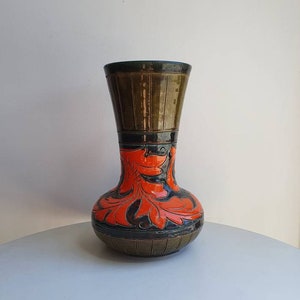 keramikvas vintagevas antik vas terrakottavas vintage keramik grön vas 1970-talsdekor orange vas stor vas kruka