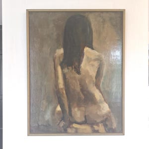 Female nude//woman painting//portrait painting//Panel painting//vintage painting//oil painting//wall decoration//art//painter