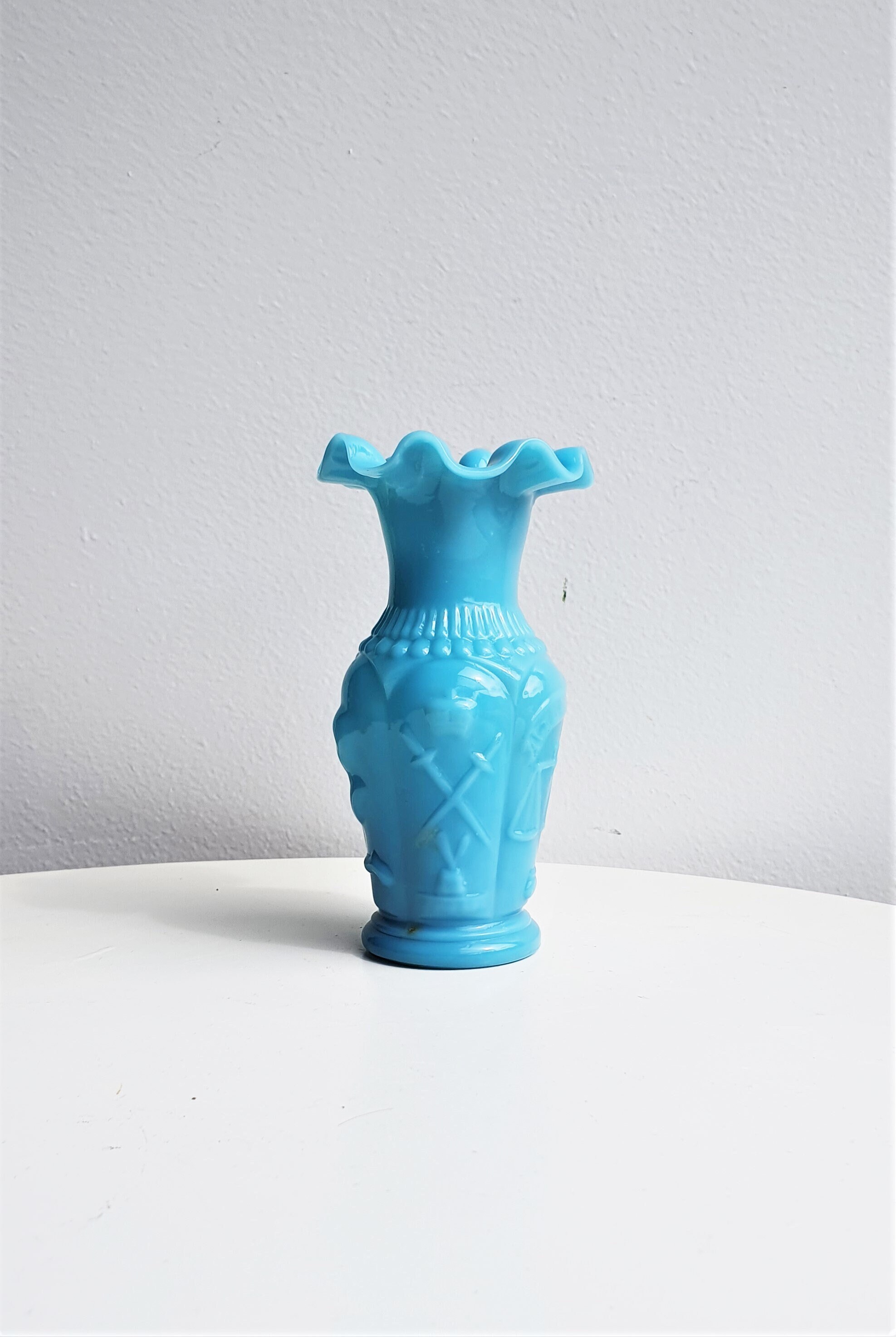 Vase Ancien en Opaline//Vase Bleu//Vase//Vase Vintage//Soliflore//Opaline Bleue//Petit Vase//Petit V