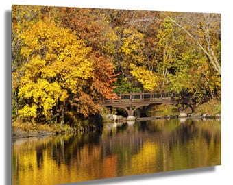 Photo d'automne à Central Park : Reflets d'automne sur le pont Oak Bridge à New York | Photographie imprimée de New York