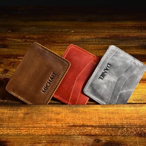 Leder Geldbeutel, schlanke Brieftasche für ihn, personalisierte Geschenke, Geschenk für ihn, handgefertigte Ledergeldbörse für Männer, Geburtstagsgeschenke, minimalistische Geldbörse
