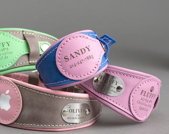 Kattenhalsband met AirTag-houder, Kattenhalsband, Kattenhalsband, Halsband, riem, Kattenhalsbandleer, Aangepaste kattenhalsband, Leren kattenhalsband met Airtag