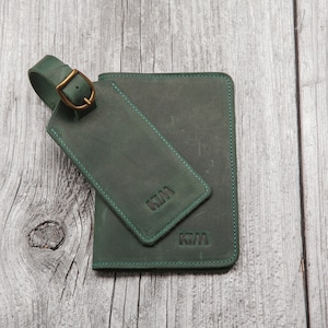 Funda de pasaporte y etiqueta de equipaje personalizada, regalo de tercer aniversario para hombres y mujeres, regalos de boda, regalos de cumpleaños para él, accesorios de viaje