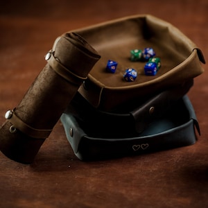 Fathers day gifts, Collapsible Dice Tray, Personalized Leather Tray, dnd tray, Custom Rolling Tray, Anniversary gifts for boyfriend