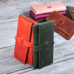 Muttertagsgeschenk, rotes Leder Damen Geldbörse, Geschenk für 3