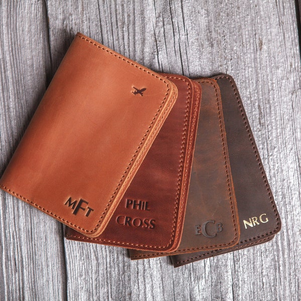 Personalized passport holder, Leather passport cover and luggage tag, Wedding favors, Leather accessories