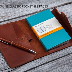 Moleskine leather cover Pocket notebook cover a6 planner cover Leather notebook cover Hobonichi a6 cover