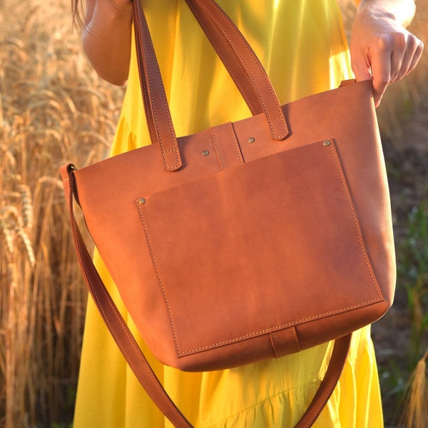 Leder-Einkaufstasche, große Tasche mit Tasche, Top-Lederhandtasche, personalisierte Einkaufstasche mit Reißverschluss, personalisierte Leder-Einkaufstaschen für Frauen