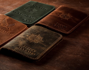 Leather Passport holder, Passport cover, Custom travel passport wallet, Personalized passport holder and luggage tag, Double passport case