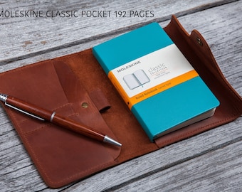 Personalized Moleskine leather cover Pocket notebook cover a6 planner cover Leather notebook cover Hobonichi a6 cover Christmas gift 2026