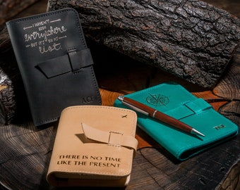 Passport wallet, Monogrammed leather travel wallet, Travel gift set, Personalized leather wallet for men and women