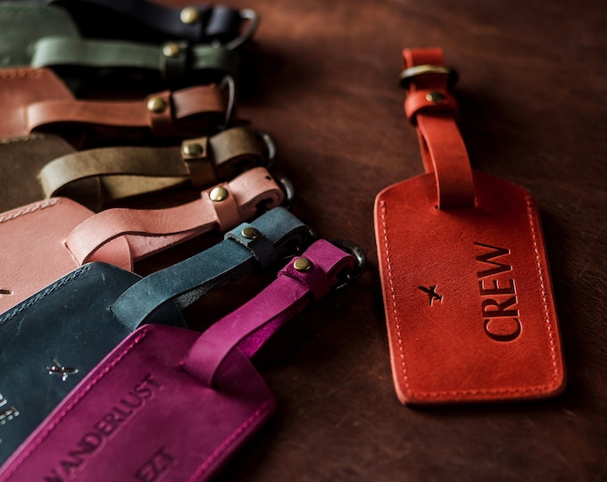 Luggage tag, Leather luggage tags, Personalized luggage tag, Custom travel gift, Wedding favors, Logo Embossed Bag tags, Christmas gift