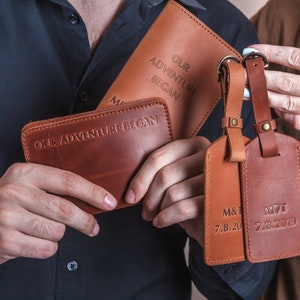 Mr and mrs passport cover, Couple passport holder and luggage tag set, Travel gift,Leather passport case, Luggage tags, Wedding favors