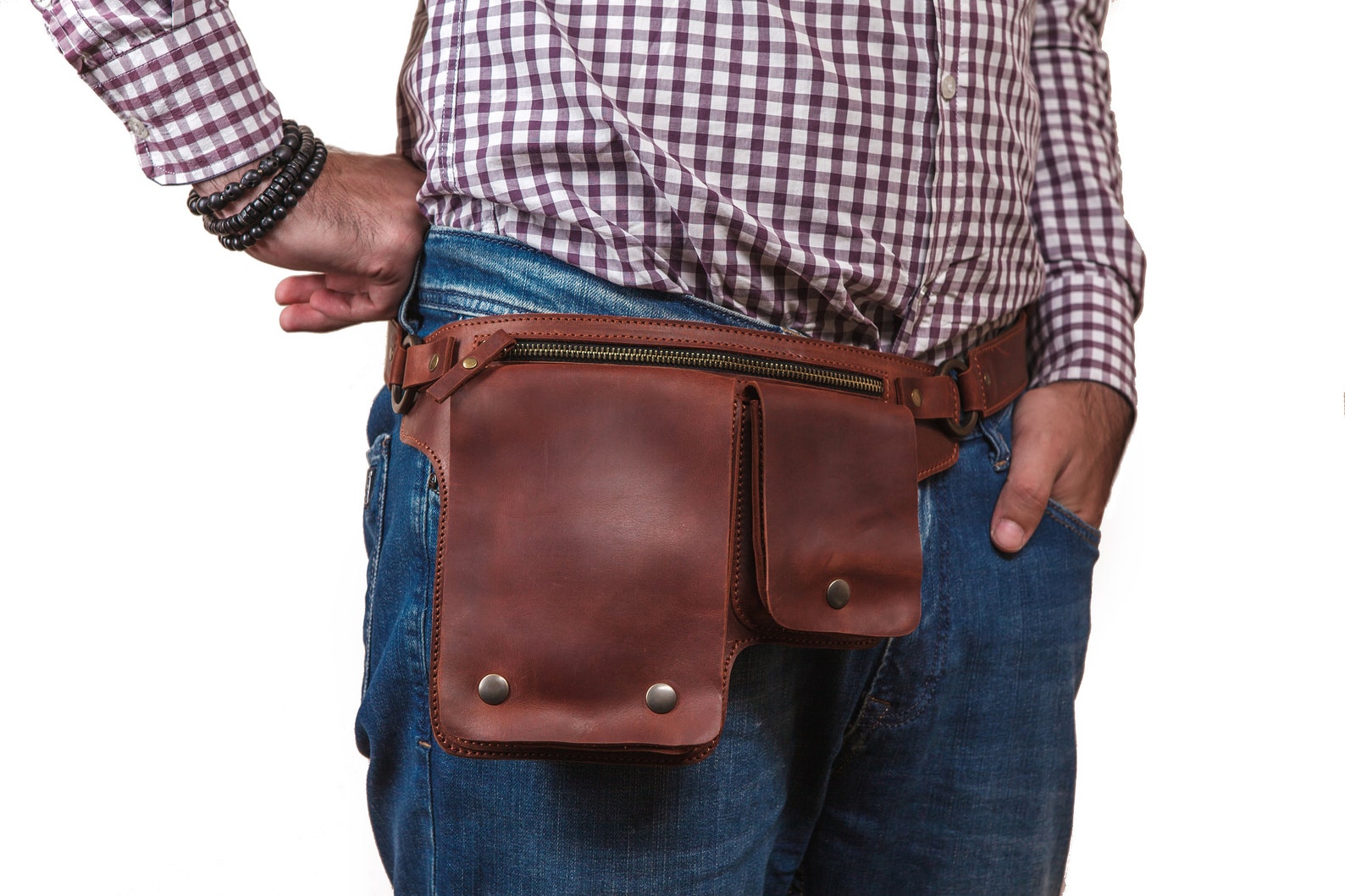Leather Hip Bag for Men Utility Belt Festival Pocket Belt - Etsy