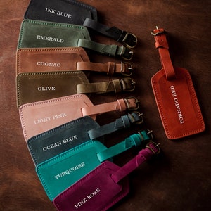Fathers day gifts, Personalized leather luggage tag, Personalized travel gifts, Wedding favors, Custom Luggage tags wedding, Groomsmen gift image 5