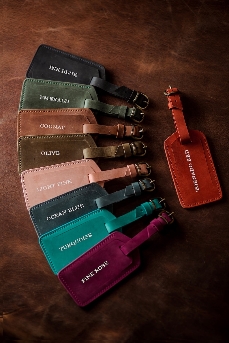 Personalized leather luggage tag, Personalized travel gifts,Wedding favors,Custom luggage tags personalized,Groomsmen gift,Fathers day gifts image 4