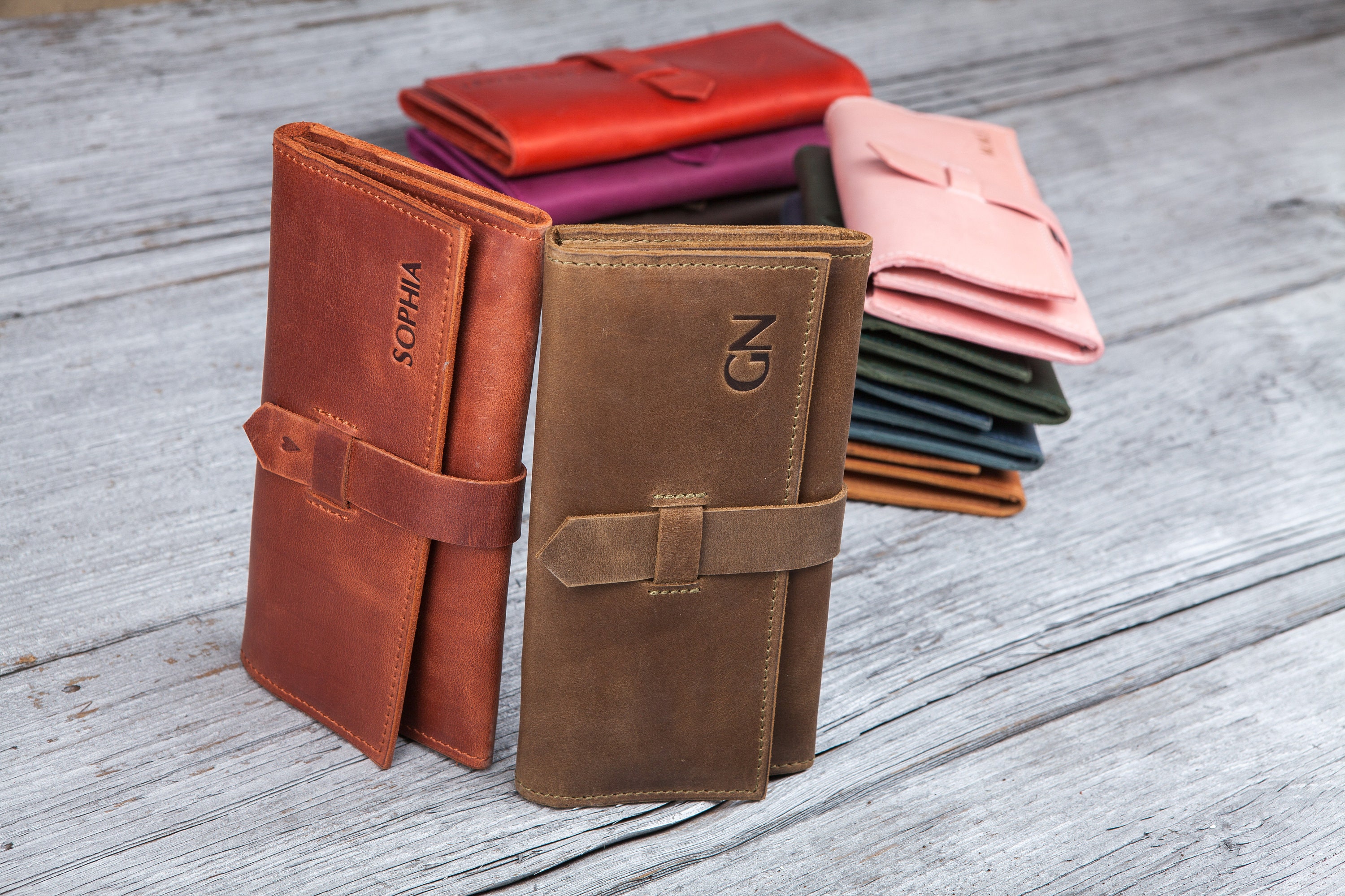 Leather wallet women's minimalist wallet slim women Etsy