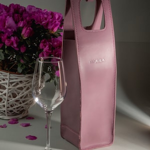 Sac à vin pour femme, porte-bouteilles en cuir personnalisé, porte-bouteilles de vin, logo personnalisé, pochette à vin, accessoire pour le vin, cadeau de remise des diplômes de doctorat, cadeaux en gros
