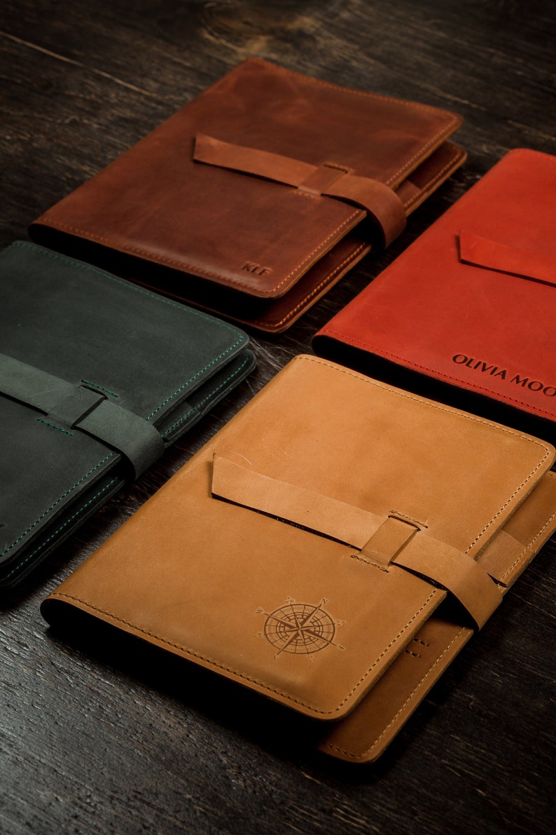 Personalized Leather Journal Cover Composition Notebook Etsy