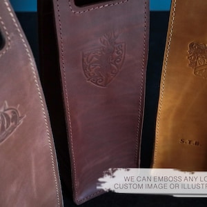 Wijntas, leren wijndraagtas, gepersonaliseerde wijndrager, Vaderdagcadeaus, cadeaus voor hem, pensioencadeaus, relatiegeschenken, wijnhouder afbeelding 7