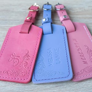 Personalized leather luggage tag Travel gifts Wedding favors Custom Luggage tags Groomsmen gift