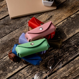 Llavero de cuero, llavero rosa, cartera para llaves, organizador de llaves personalizado, gancho para llavero, cartera para llavero, estuche de cuero para llaves