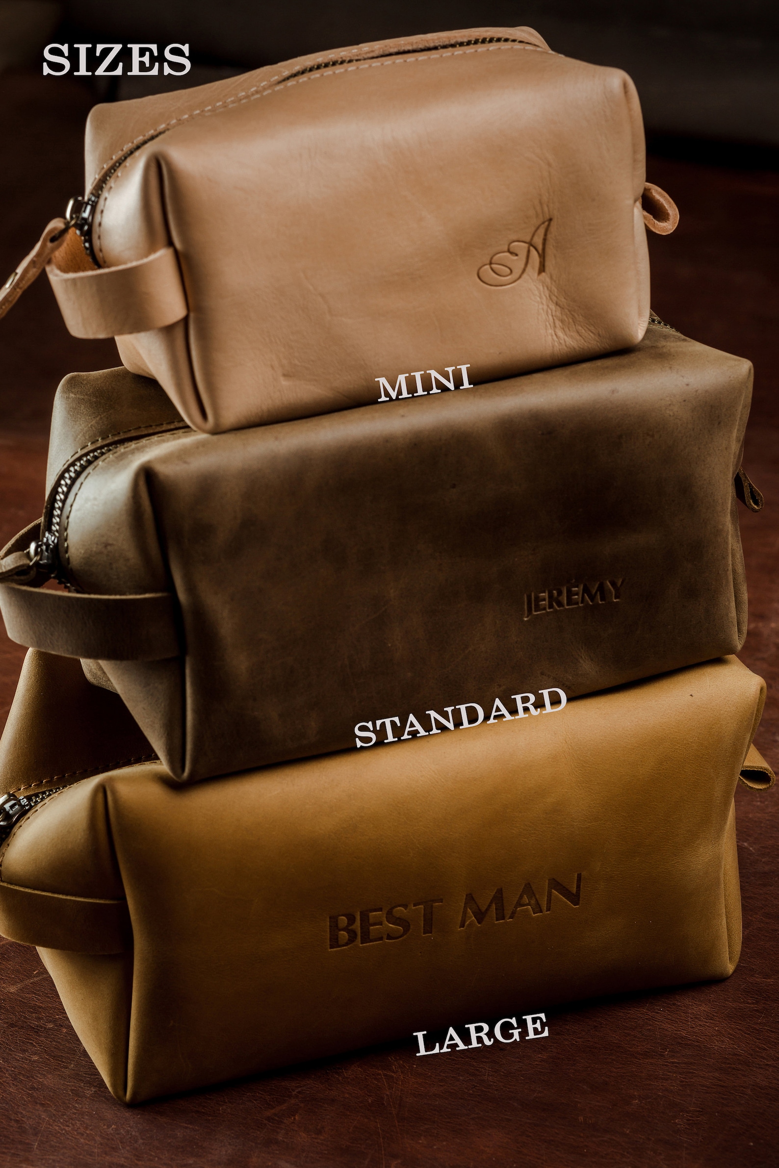 Personalized Leather Mens Toiletry Bag Monogram Dopp Kit for - Etsy