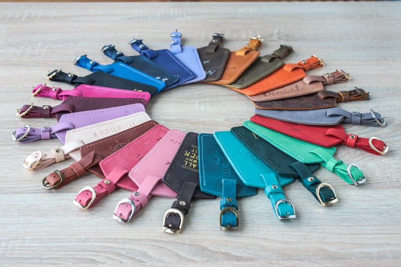 Portapasaportes doble, cartera de viaje, cartera de cuero para pasaporte para mujer, regalo personalizado para parejas, portapasaportes con etiqueta para equipaje imagen 8