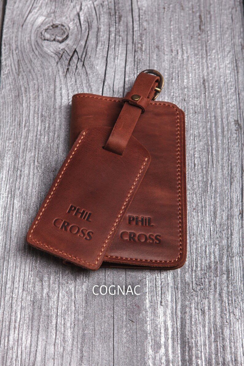 Personalized Passport Cover and Luggage Tag Set Leather Etsy