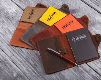 Leather cover pocket with pen loop, Cover for Moleskine Pocket, Field notes wallet, Pocket notebook cover, A6 journal cover, Graduation gift